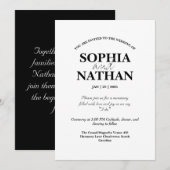 Elegant Black and White Minimalist Wedding Kaart (Voorkant / Achterkant)