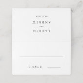 Elegant Black and White Minimalist Wedding Plaatskaartje (Buitenkant ongevouwen)