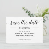 Elegant Black and White Minimalist Wedding Save The Date (Staand voorkant)