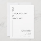 Elegant Black and White Minimalist Wedding Save The Date (Voorkant)