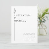 Elegant Black and White Minimalist Wedding Save The Date (Staand voorkant)