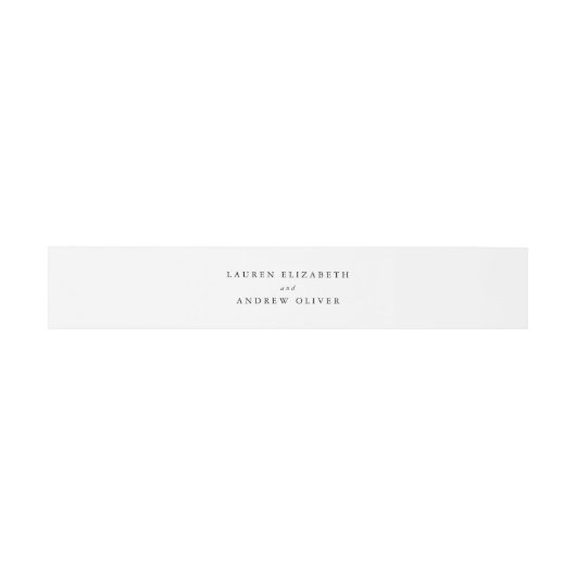 Elegant Black and White Minimalist Wedding Uitnodigingen Wikkel (Vlak)