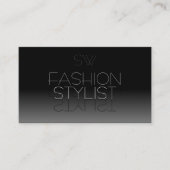 Elegant Black and White Mirror Font met Monogram Visitekaartje (Voorkant)