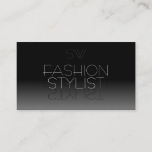 Elegant Black and White Mirror Font met Monogram Visitekaartje