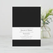 Elegant Black and White Modern Minimalist Wedding Kaart (Staand voorkant)