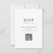 Elegant Black and White Modern Minimalist Wedding RSVP Kaartje (Voorkant)