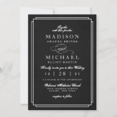 Elegant Black and White Modern Wedding Invitation Feestdagenkaart (Voorkant)