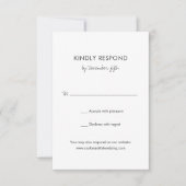 Elegant Black and White Modern Wedding RSVP Kaartje (Voorkant)