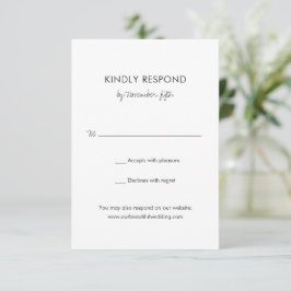 Elegant Black and White Modern Wedding RSVP Kaartje