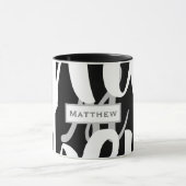 Elegant Black and White Monogram Coffee Mok (Midden)