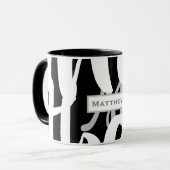 Elegant Black and White Monogram Coffee Mok (Voorkant links)