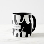 Elegant Black and White Monogram Coffee Mok (Voorkant rechts)