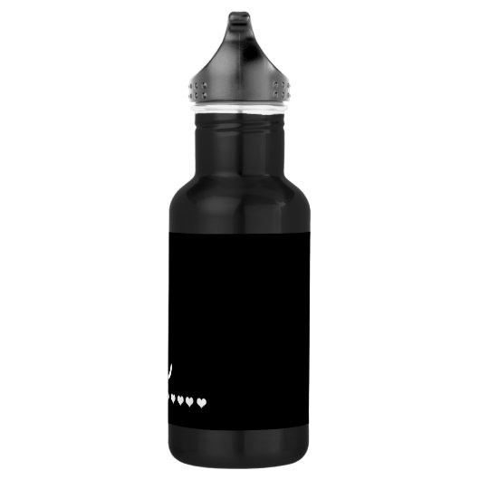 Elegant Black and White Monogram Initiaal Waterfles (Rechts)