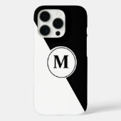Elegant Black and White Monogram iPhone Case (Achterkant)