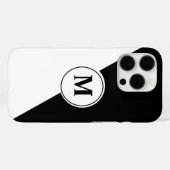Elegant Black and White Monogram iPhone Case (Achterkant (horizontaal))