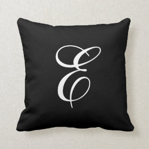 Elegant Black and White Monogram Sierkussen