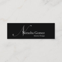 Elegant Black and White Monogram Visitekaartje