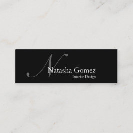 Elegant Black and White Monogram Visitekaartje