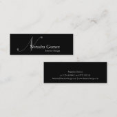 Elegant Black and White Monogram Visitekaartje (Voorkant / Achterkant)