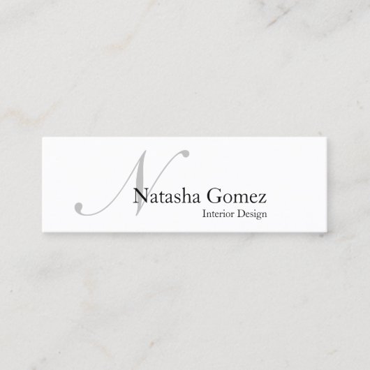 Elegant Black and White Monogram Visitekaartje (Voorkant)