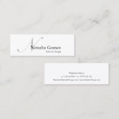 Elegant Black and White Monogram Visitekaartje (Voorkant / Achterkant)