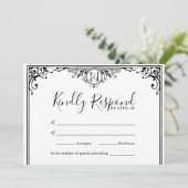 Elegant Black and White Monogram Wedding (Staand voorkant)