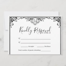 Elegant Black and White Monogram Wedding