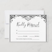 Elegant Black and White Monogram Wedding (Voorkant)
