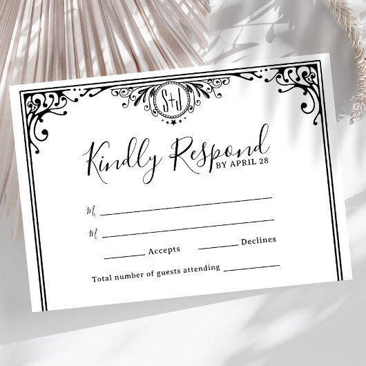 Elegant Black and White Monogram Wedding