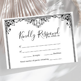 Elegant Black and White Monogram Wedding