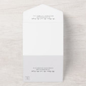 Elegant Black and White Monogram Wedding All In One Uitnodiging (Buitenkant)