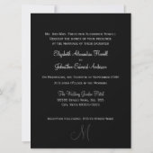 Elegant Black and White Monogram Wedding Kaart (Achterkant)