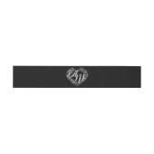Elegant Black and White Monogram Wedding Uitnodigingen Wikkel (Vlak)