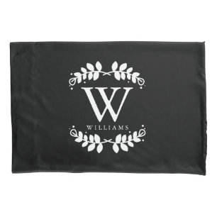 Elegant Black and White Monogramed Kussensloop