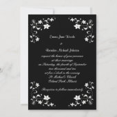 Elegant Black and White Monogrammed Invitation Kaart (Achterkant)
