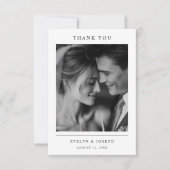 Elegant Black and White Newlywed Photo Wedding Bedankkaart (Voorkant)