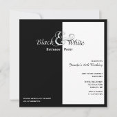 Elegant Black and White Party Kaart (Voorkant)