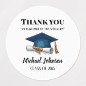 Elegant Black and White Personalized Graduation La Labels (Design 1)