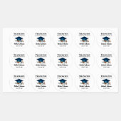 Elegant Black and White Personalized Graduation La Labels (Vel)