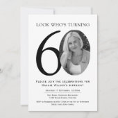 Elegant Black and White Photo Birthday Kaart (Voorkant)