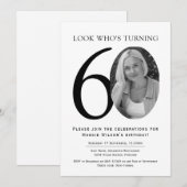 Elegant Black and White Photo Birthday Kaart (Voorkant / Achterkant)