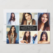Elegant Black and White Photo Collage Afstuderen Kaart (Voorkant)