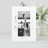 Elegant Black and White Photo Collage Wedding Informatiekaartje (Staand voorkant)
