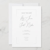 Elegant Black and White Photo Collage Wedding Kaart (Achterkant)