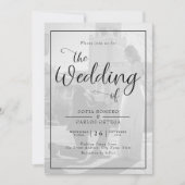 Elegant Black and White Photo Invitation Kaart (Voorkant)