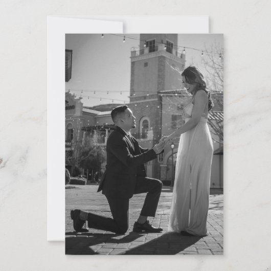 Elegant Black and White Photo Invitation Kaart (Achterkant)