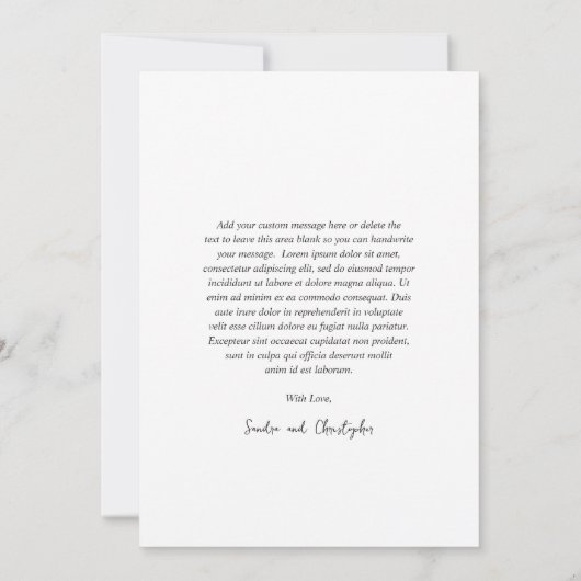 Elegant Black and White Photo Modern Wedding Bedankkaart (Achterkant)