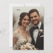 Elegant Black and White Photo Overlay Wedding Kaart (Achterkant)