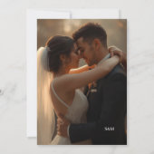 Elegant Black and White Photo Overlay Wedding  Kaart (Achterkant)