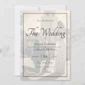 Elegant Black and White Photo Save the Date Kaart (Voorkant)